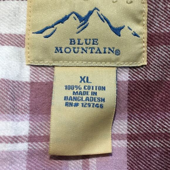 Blue Mountain Plaid Flannel Shirt Size XL - Grunge, Cottagecore, Cozy - Picture 4 of 5